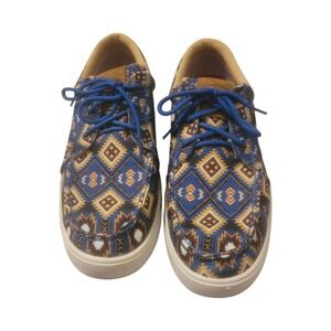 Twisted X Casual Shoes Mens Fabric Aztec Print Lace Blue MCA0049